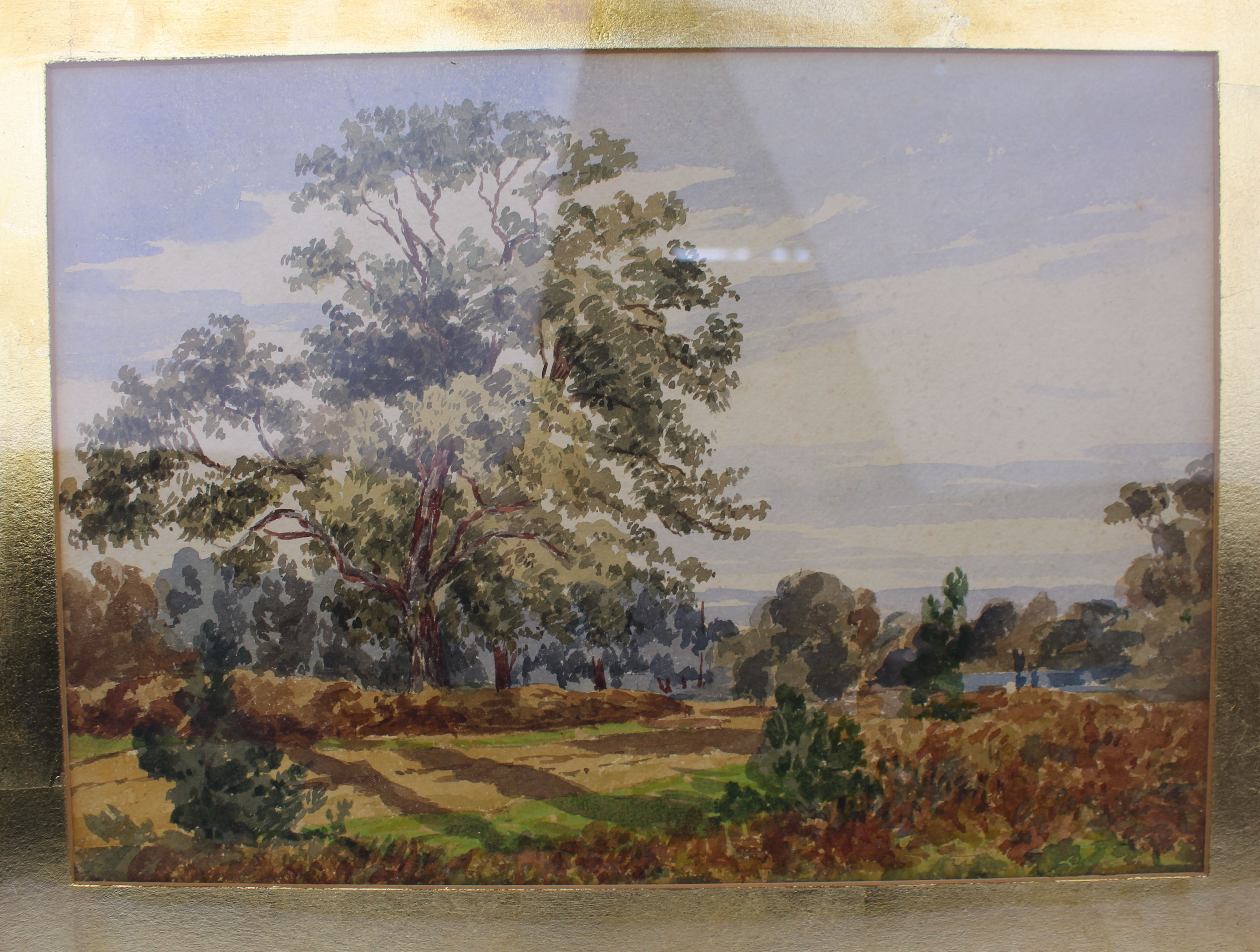 Edwardian Watercolour Landscape in Gilt Mount and Ebonised Frame