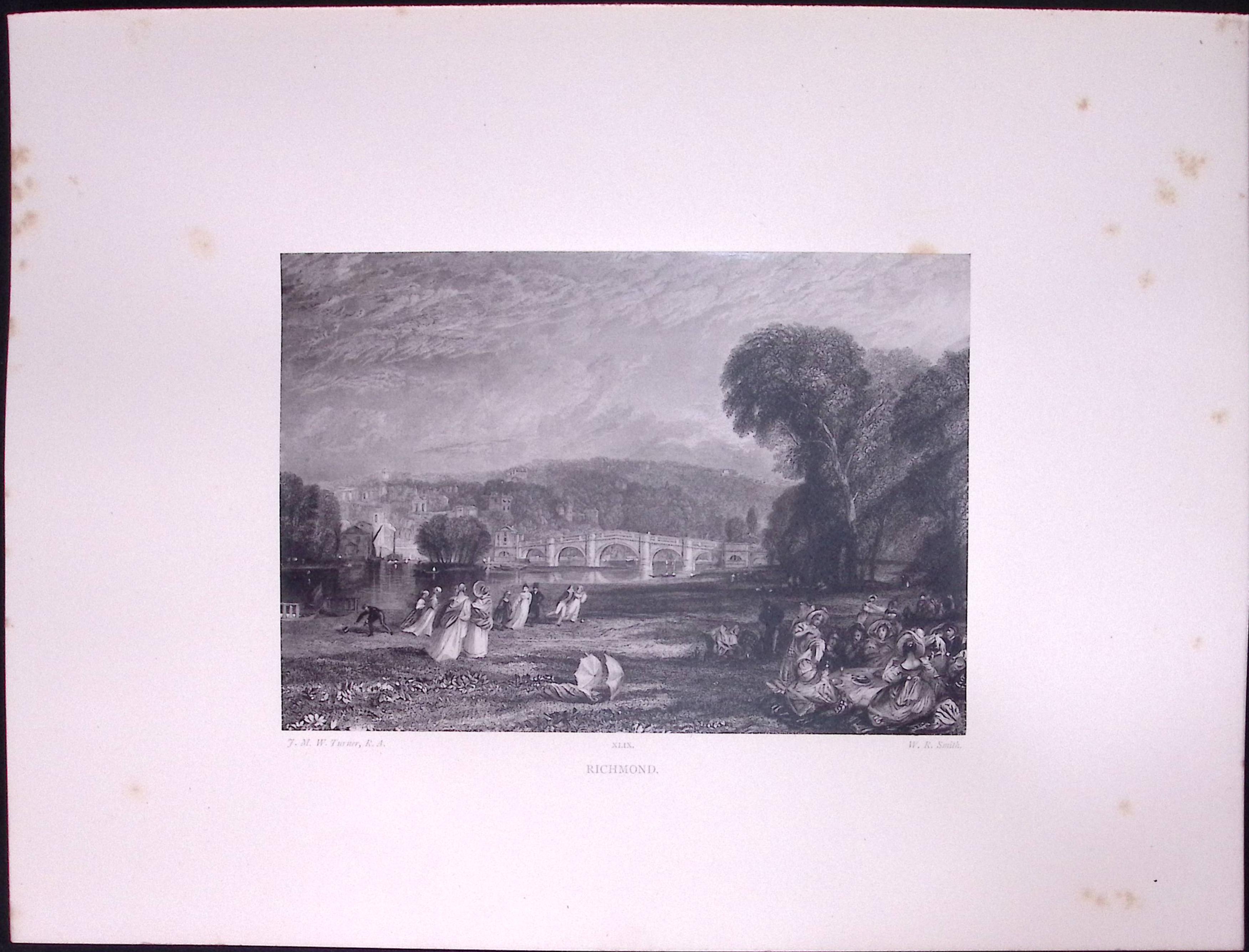 J.M.W Turner Rare “Richmond Bridge London” 1873 Picturesque Views in England-60