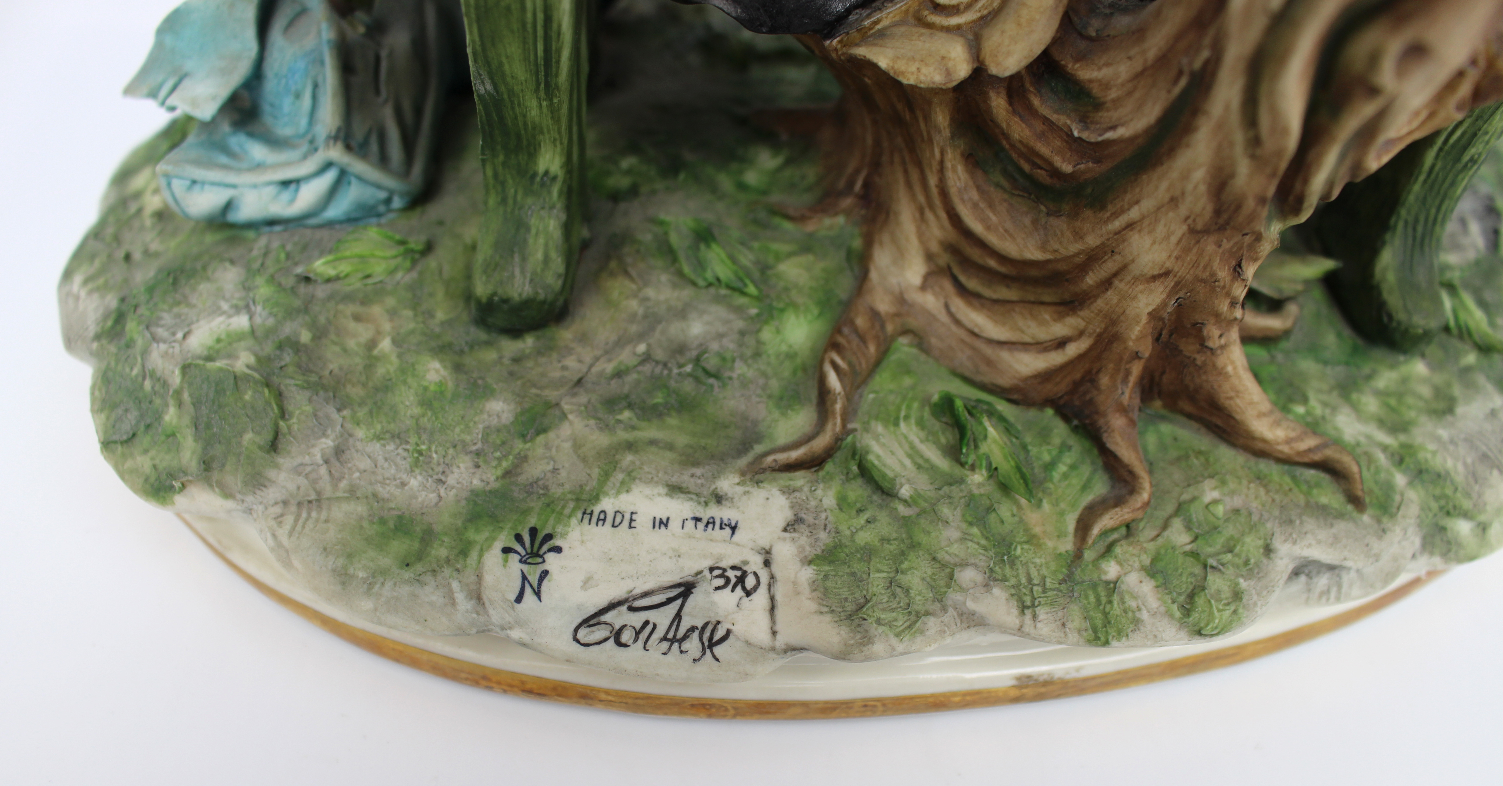Capodimonte Tramps on Bench by Cortese