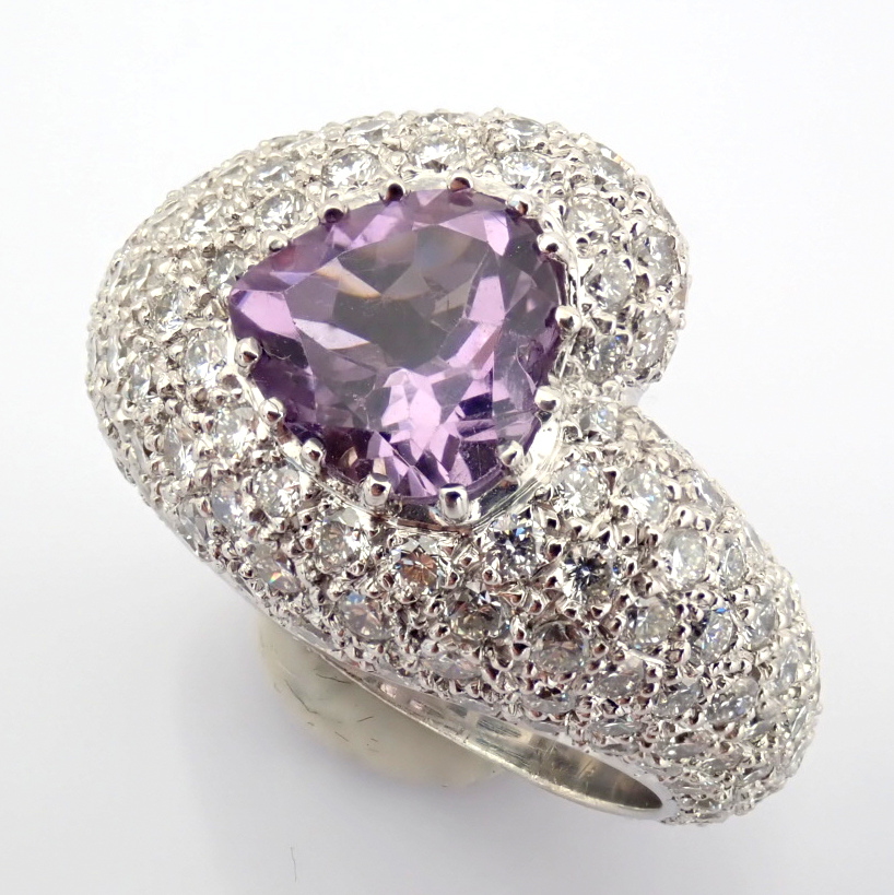 Natural Diamond 18K White Gold Ring