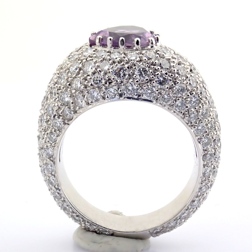 Natural Diamond 18K White Gold Ring