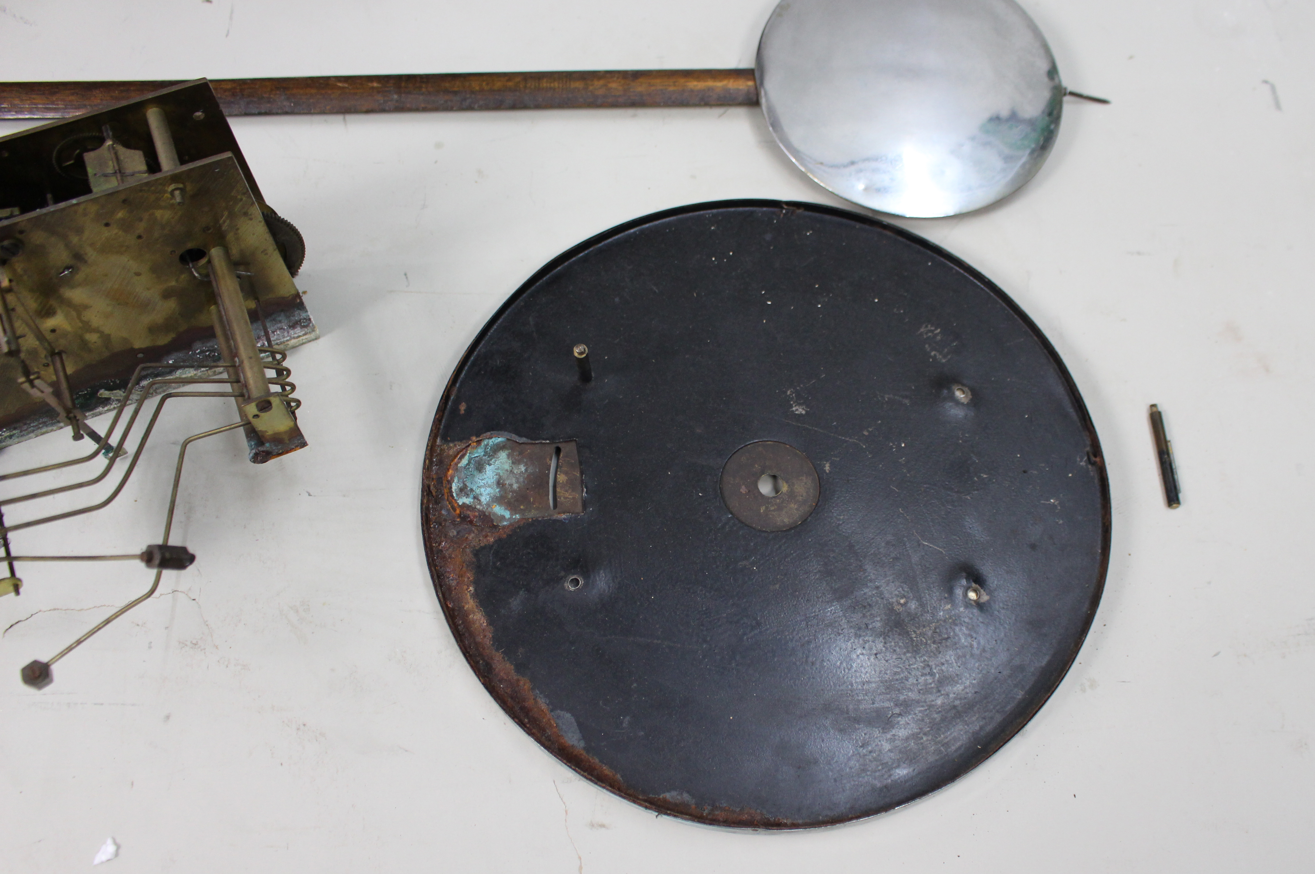 Art Deco Longcase Clock – For Restoration – Chrome Dial & Triple Weight Movement