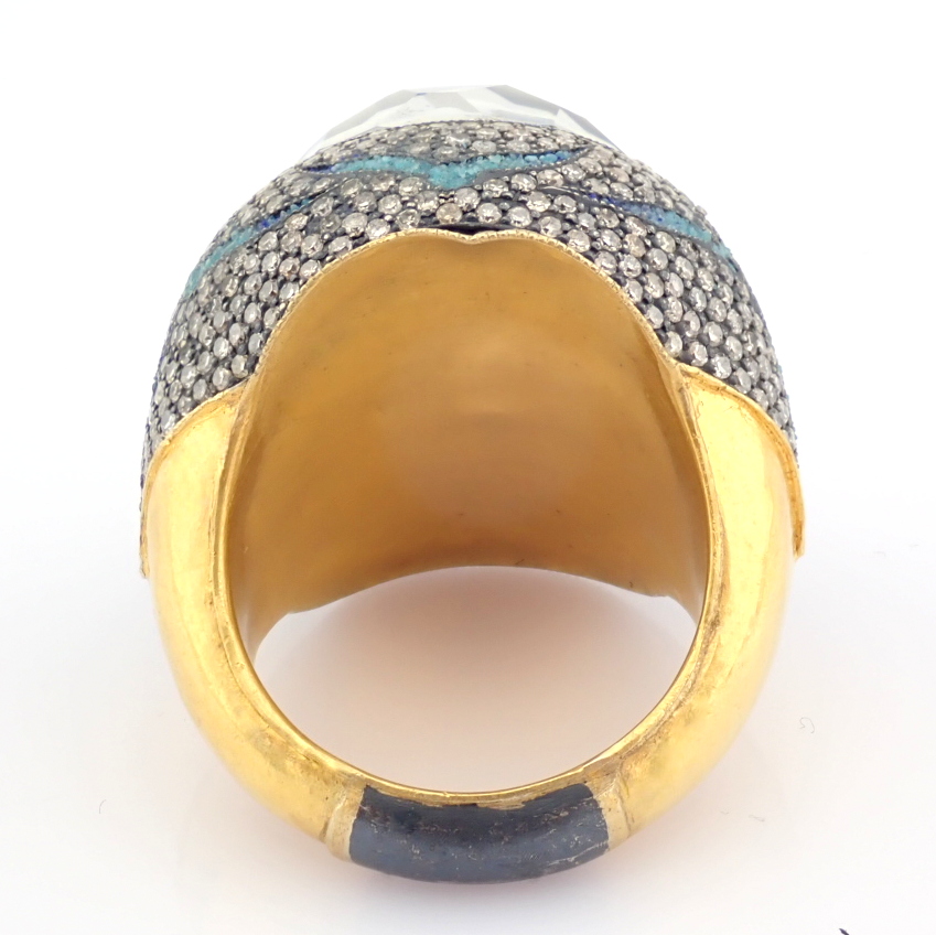 Natural Diamond 24K Yellow Gold Ring