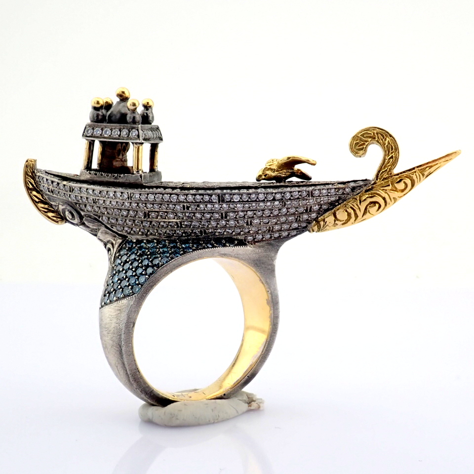 Natural Diamond 18K Yellow Gold Ring