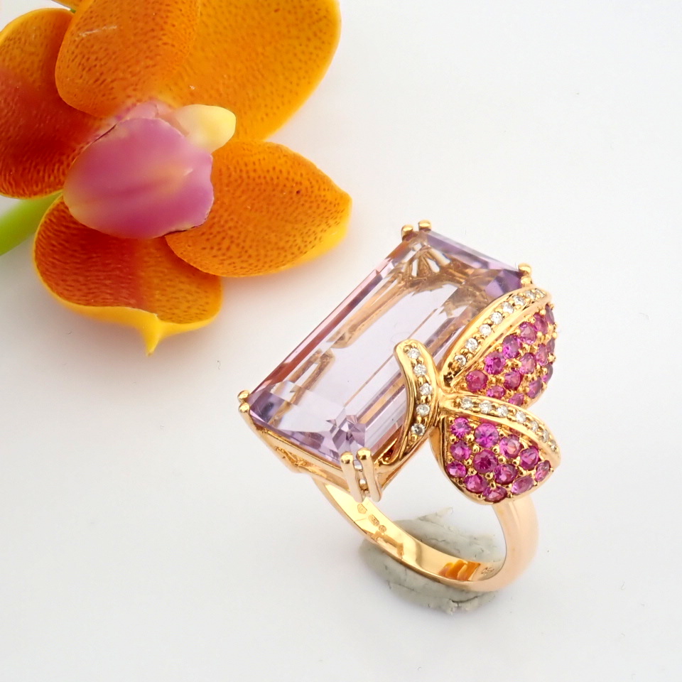 Natural Diamond 18K Rose/Pink Gold Ring