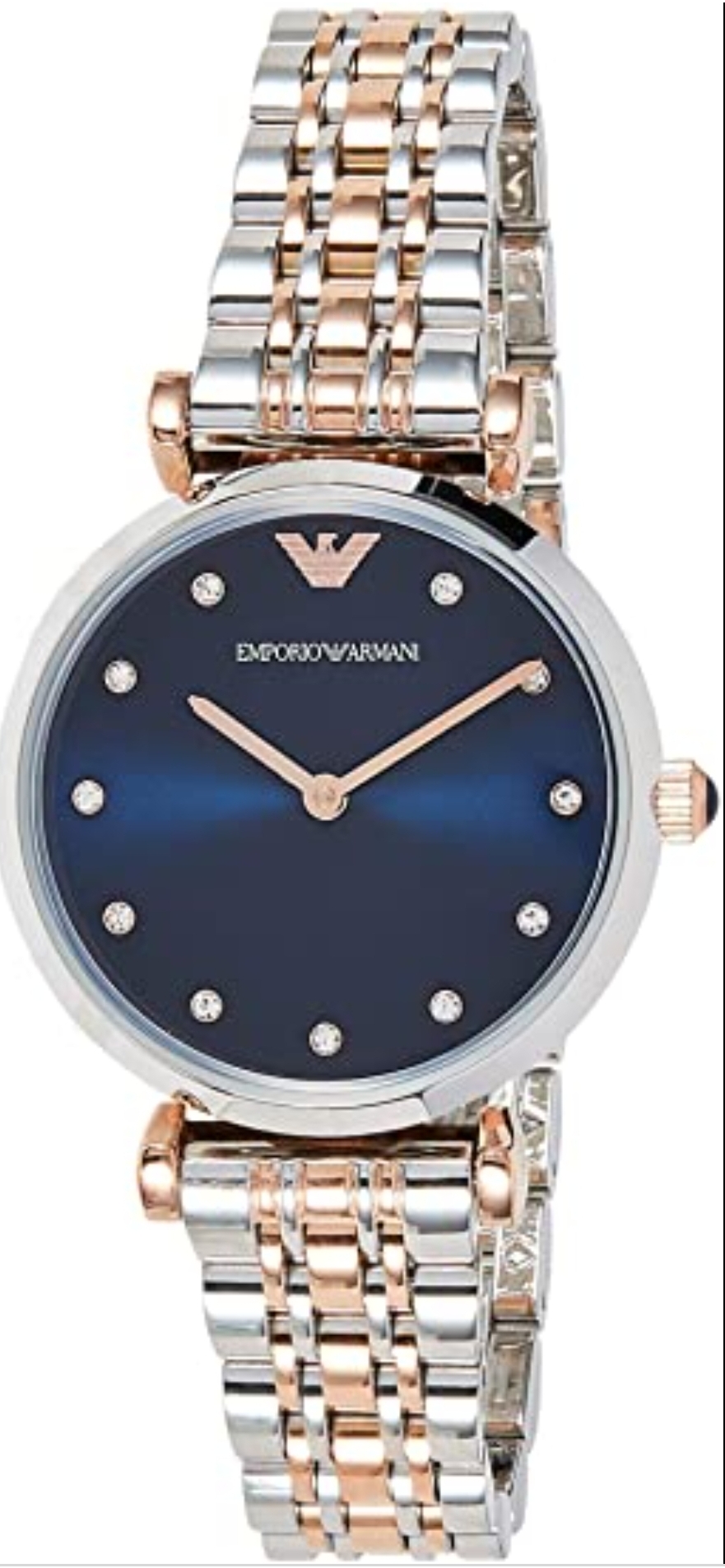 Emporio Armani AR11092 Ladies T-Bar Rose Gold & Silver Bracelet Quartz Designer Watch