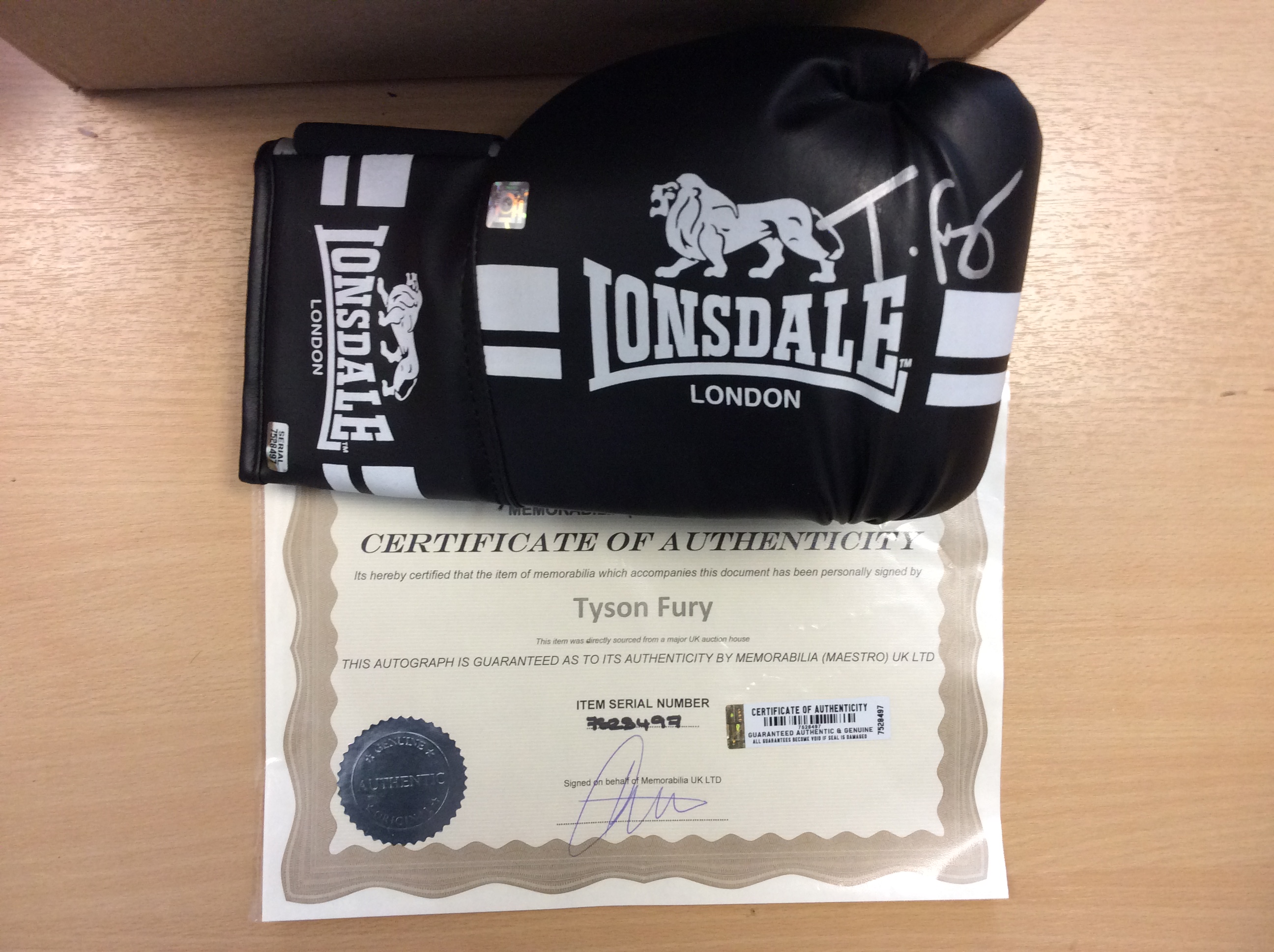 Tyson Fury Signed Boxing Glove