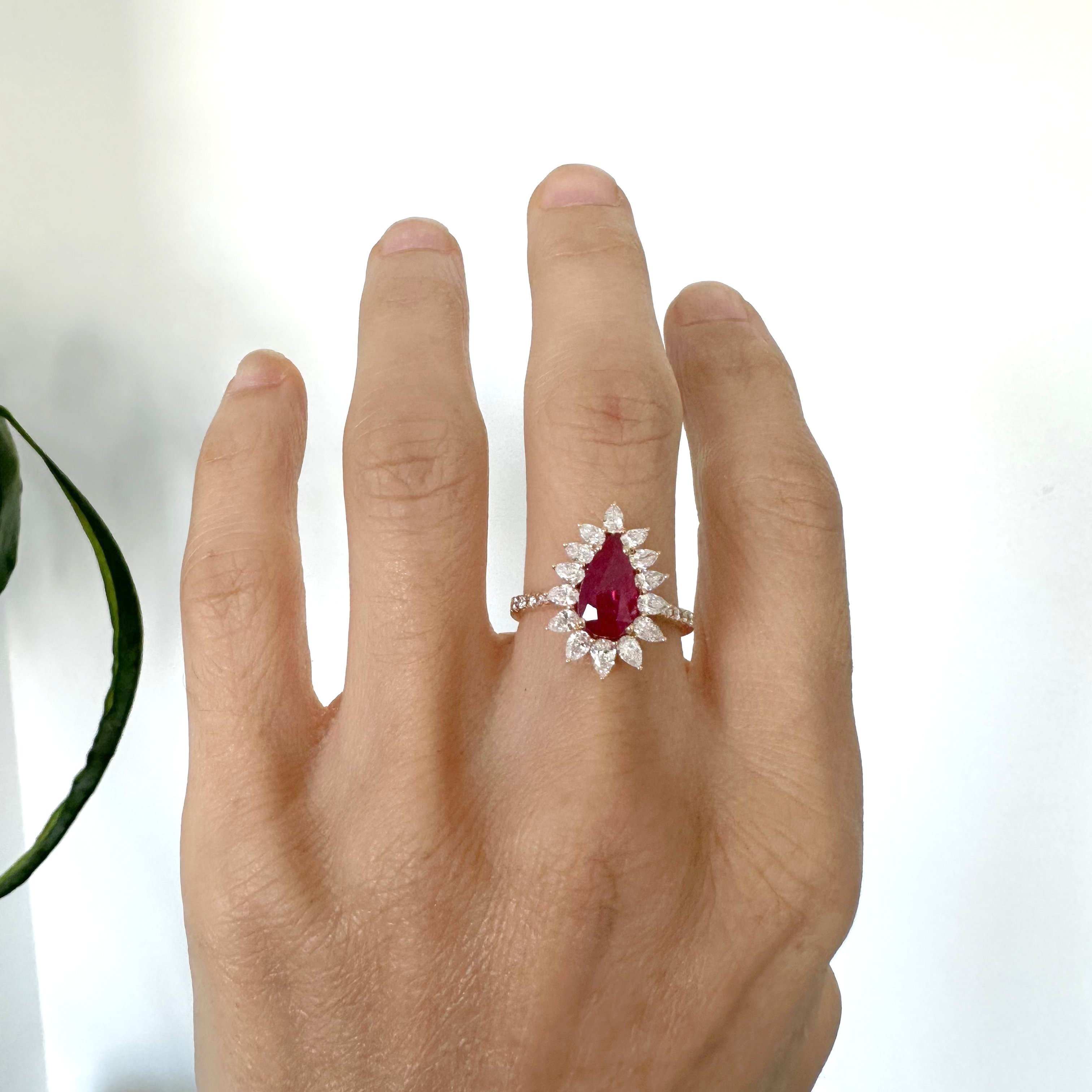 Natural Diamond 18K Rose/Pink Gold Ring