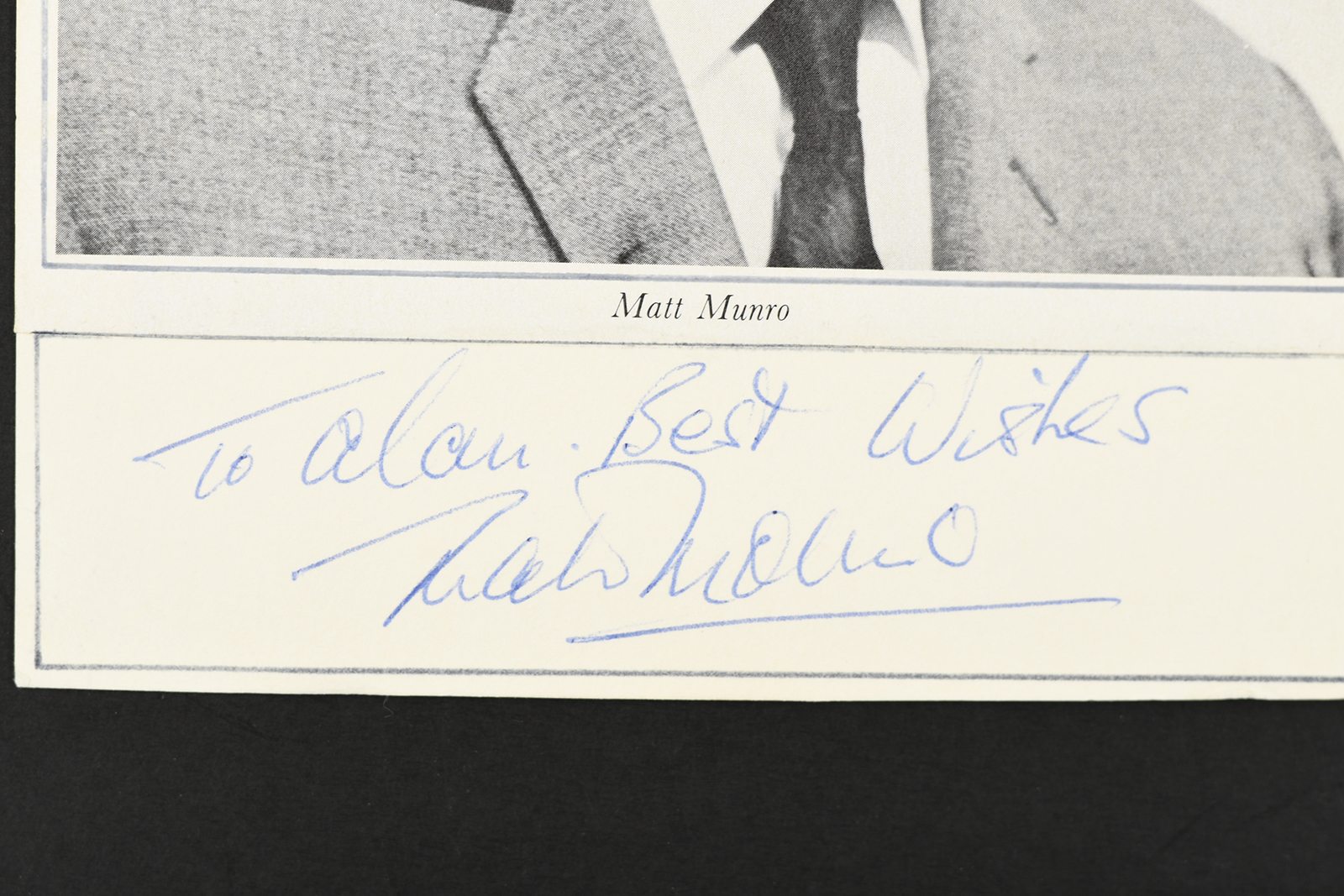 MATT MUNRO (1930-1985) Original signature