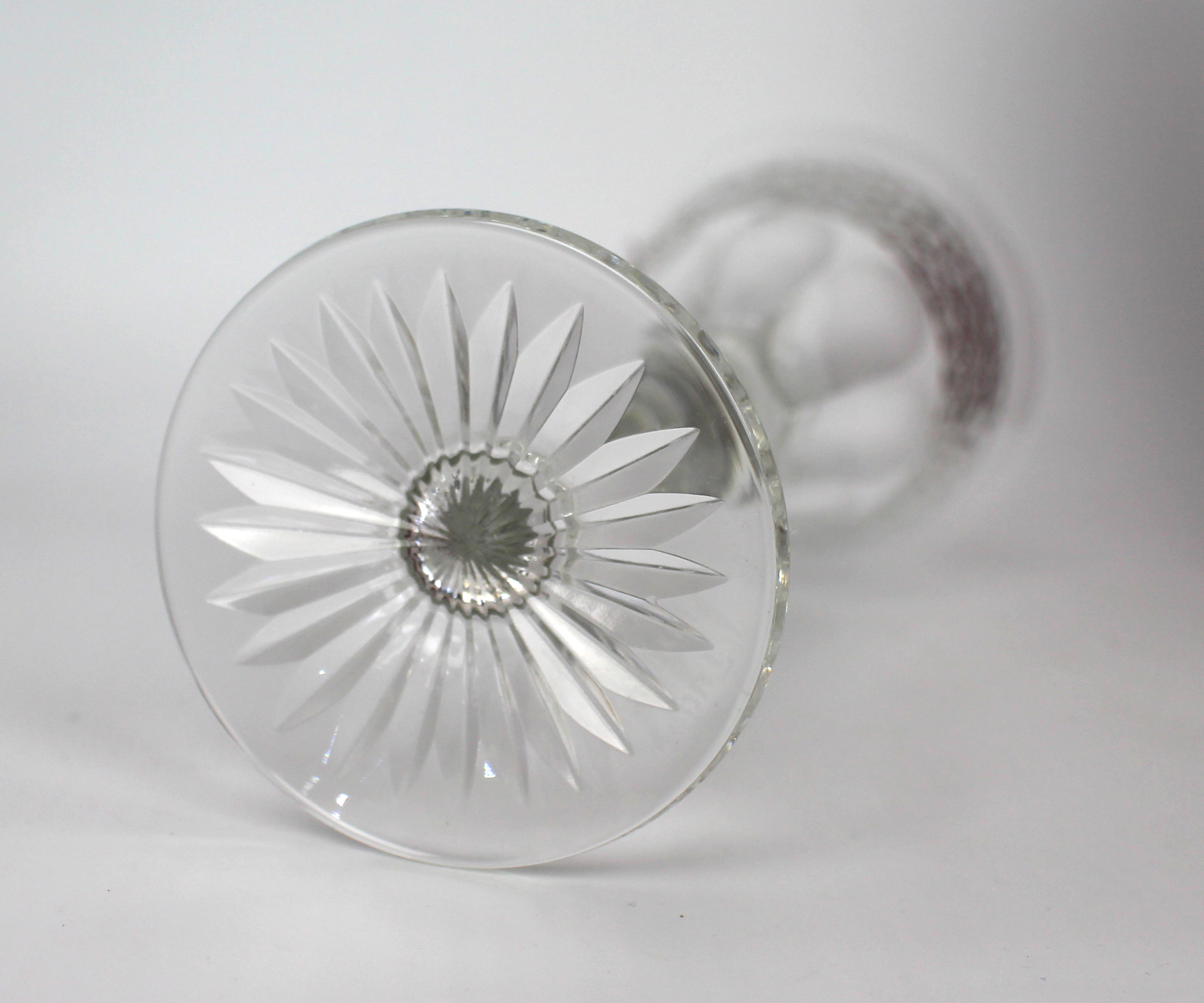 Set of 6 Tudor Crystal Castile Pattern Wine Glasses