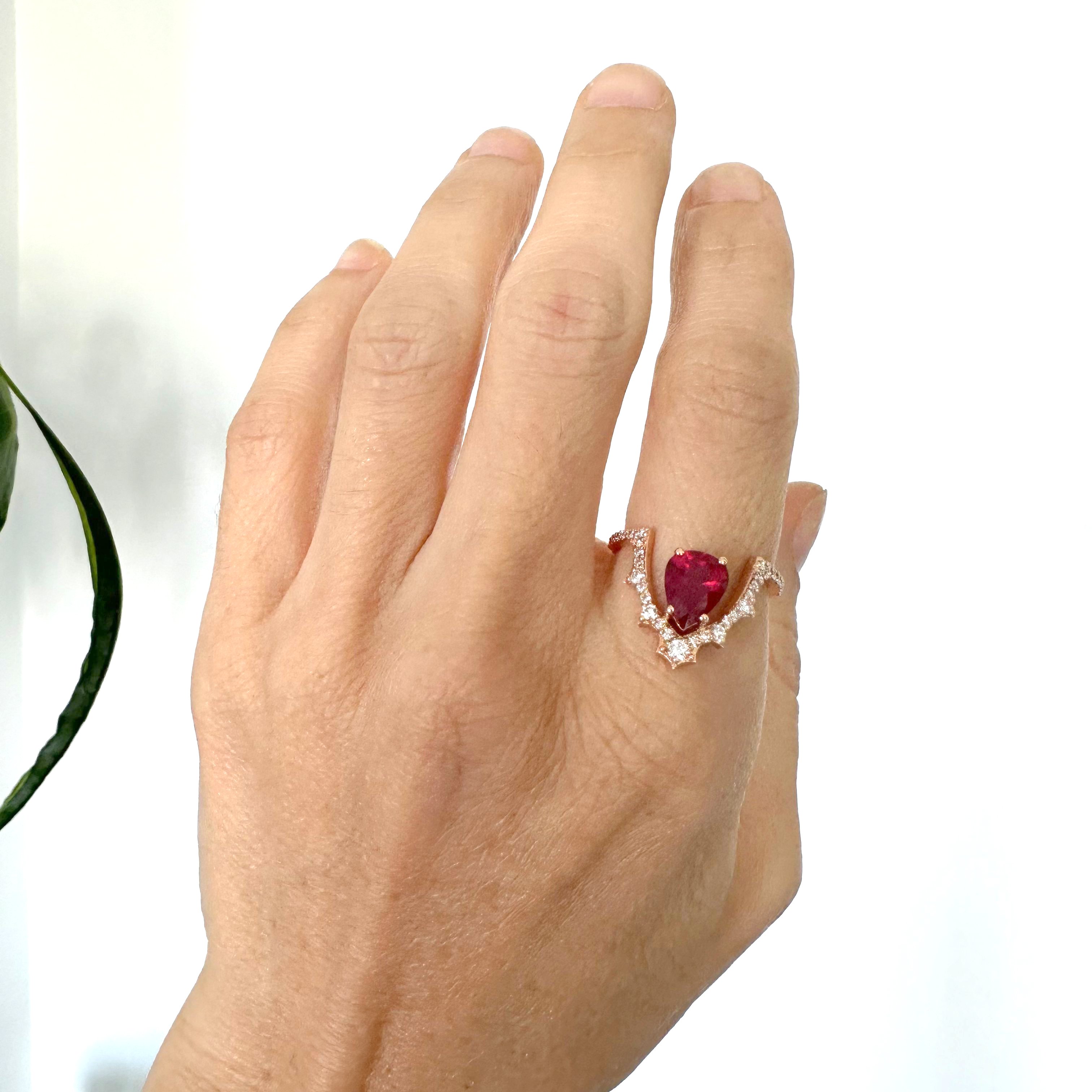 Natural Diamond 18K Rose/Pink Gold Ring