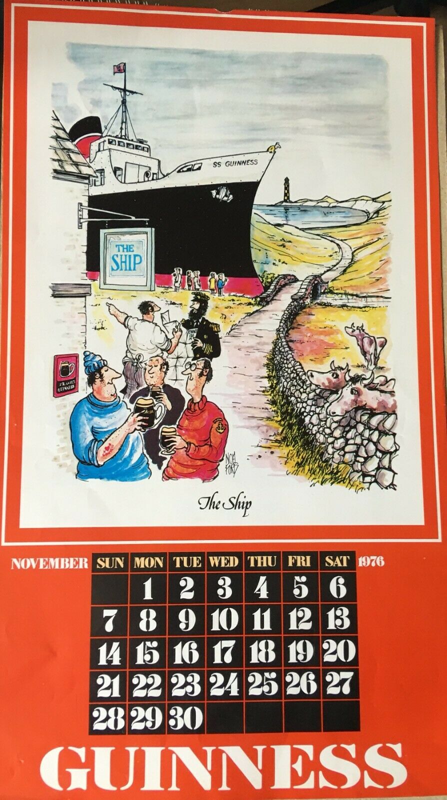 5 Vintage Original Months Guinness Calendars 1971-1981 Set 2Collection Of 5 Vintage Single
