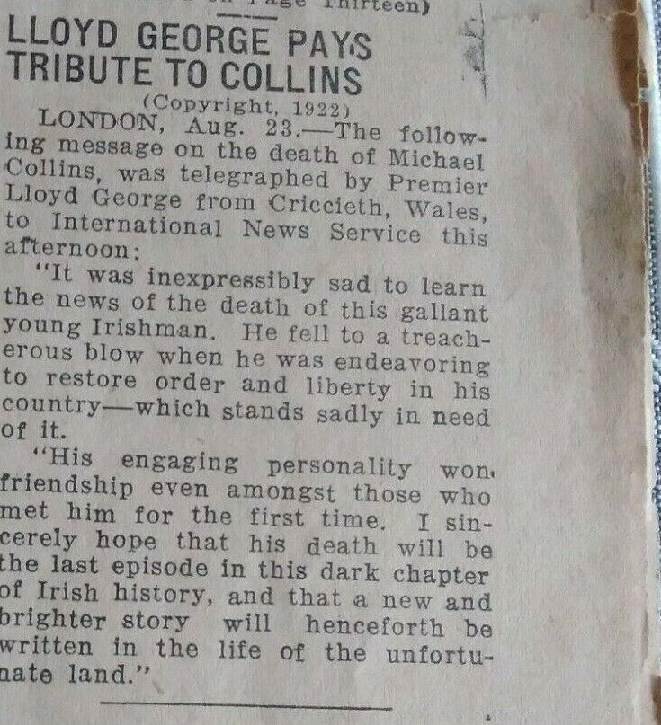 Michael Collins Shot Dead In Ira Ambush Battle B_Al Na BlšTh Cork 1922This American Daily