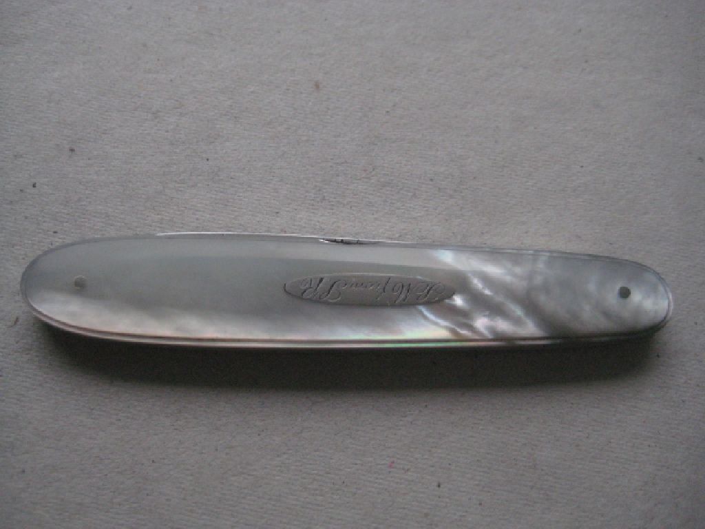 Rare Victorian Cased Silver Bladed Folding Fruit Knife