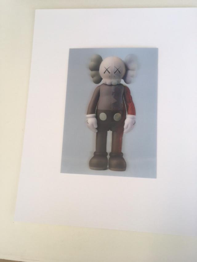 Kaws (b.1974) Import, 3D Lenticular Image Flayed Companion In Brown, Exhibition At NGV, Framed, 2019