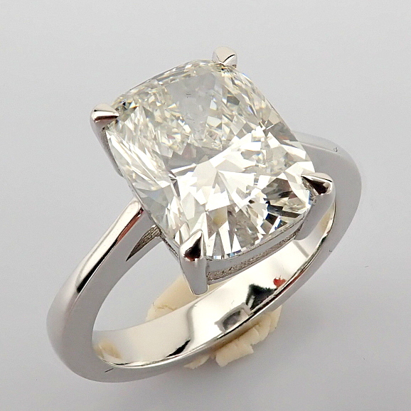 Cushion Cut Lab-Grown Diamond Ring - 4.01 Total Carat (IGI Certified)