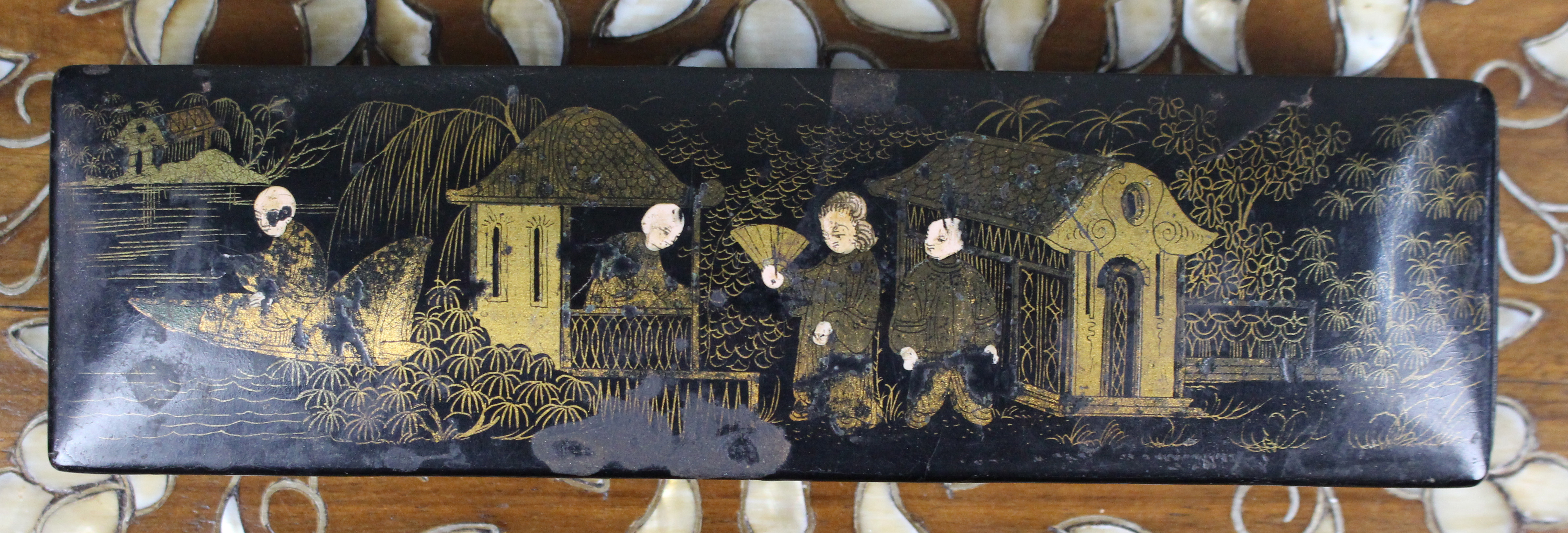 Chinese Export Lacquer Pen Box – Late 19th Century
