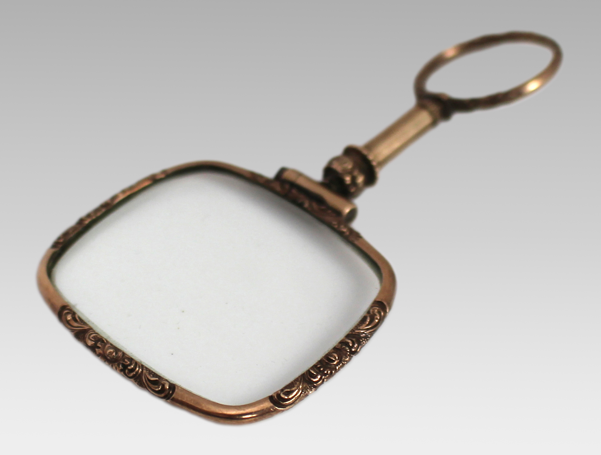Antique Victorian Gilt Chatelaine Magnifying Glass