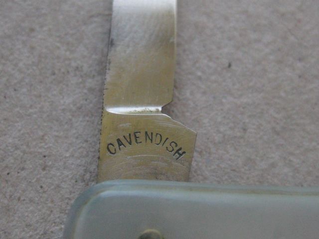 Antique Mother of Pearl Hafted Twin Bladed Penknife, c1900