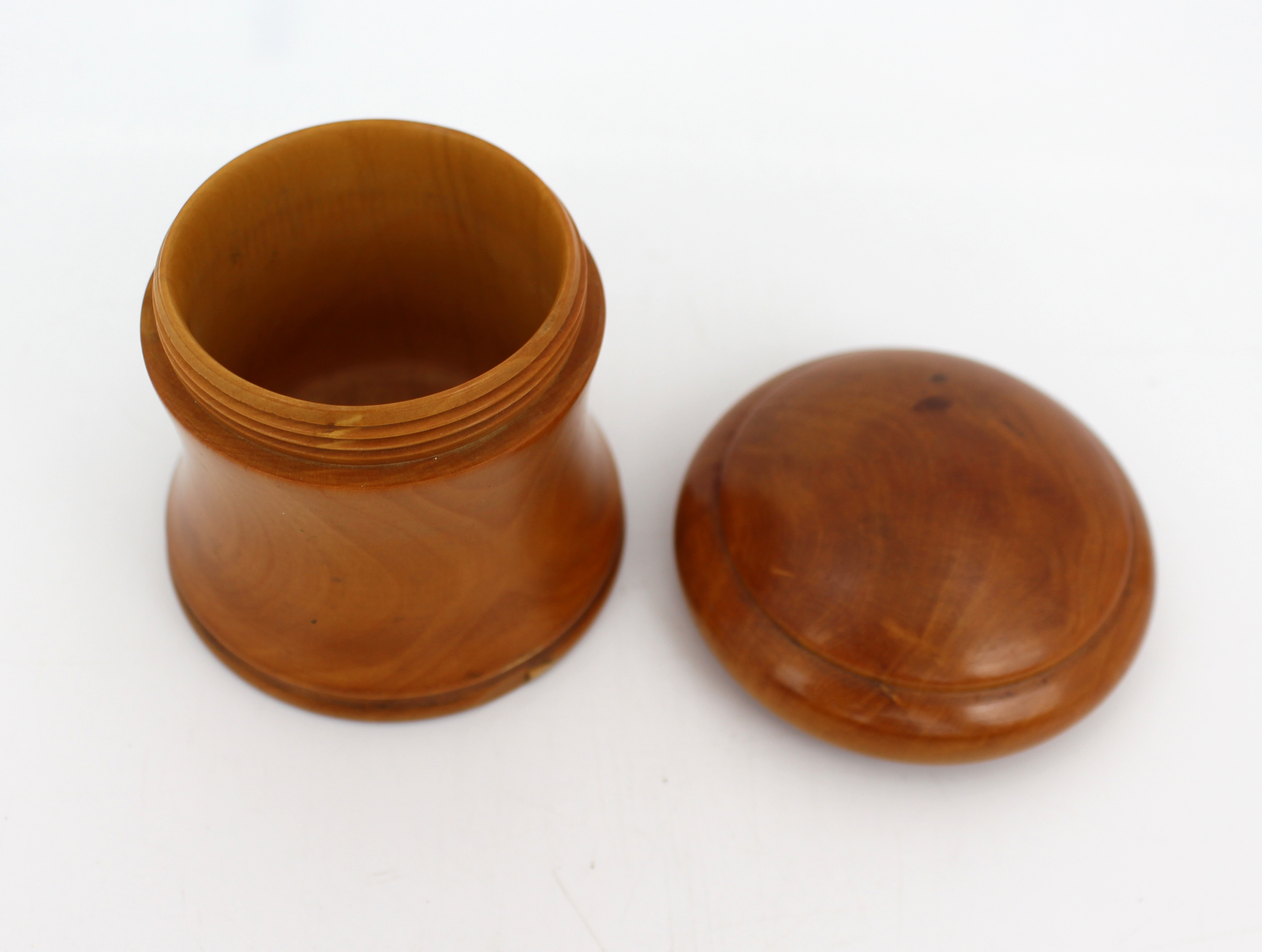 Turned Wooden Pot with Domed Lid, c.1900