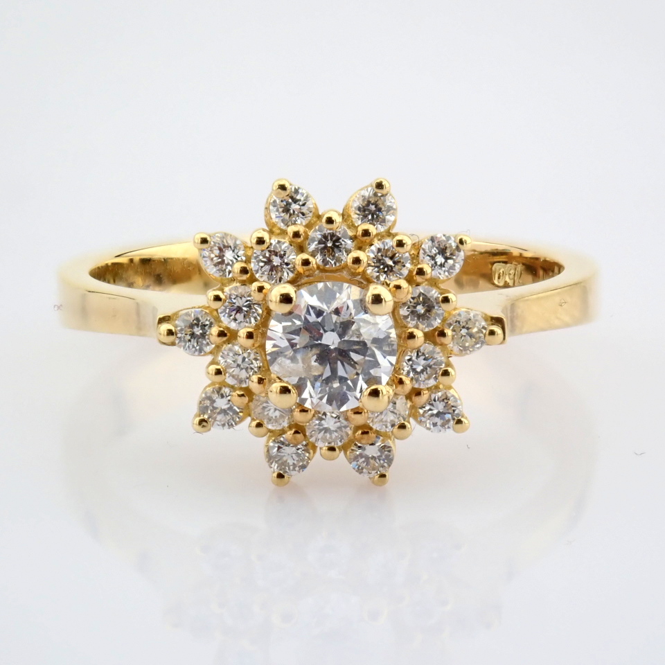 Natural Diamond 18K Yellow Gold Ring