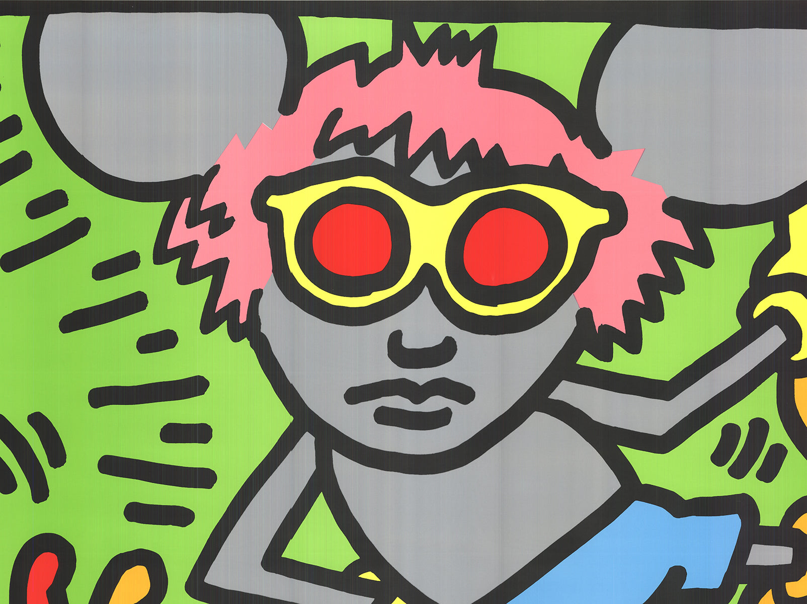 Very Large Keith Haring 'Andy Mouse' Serigraph 1989