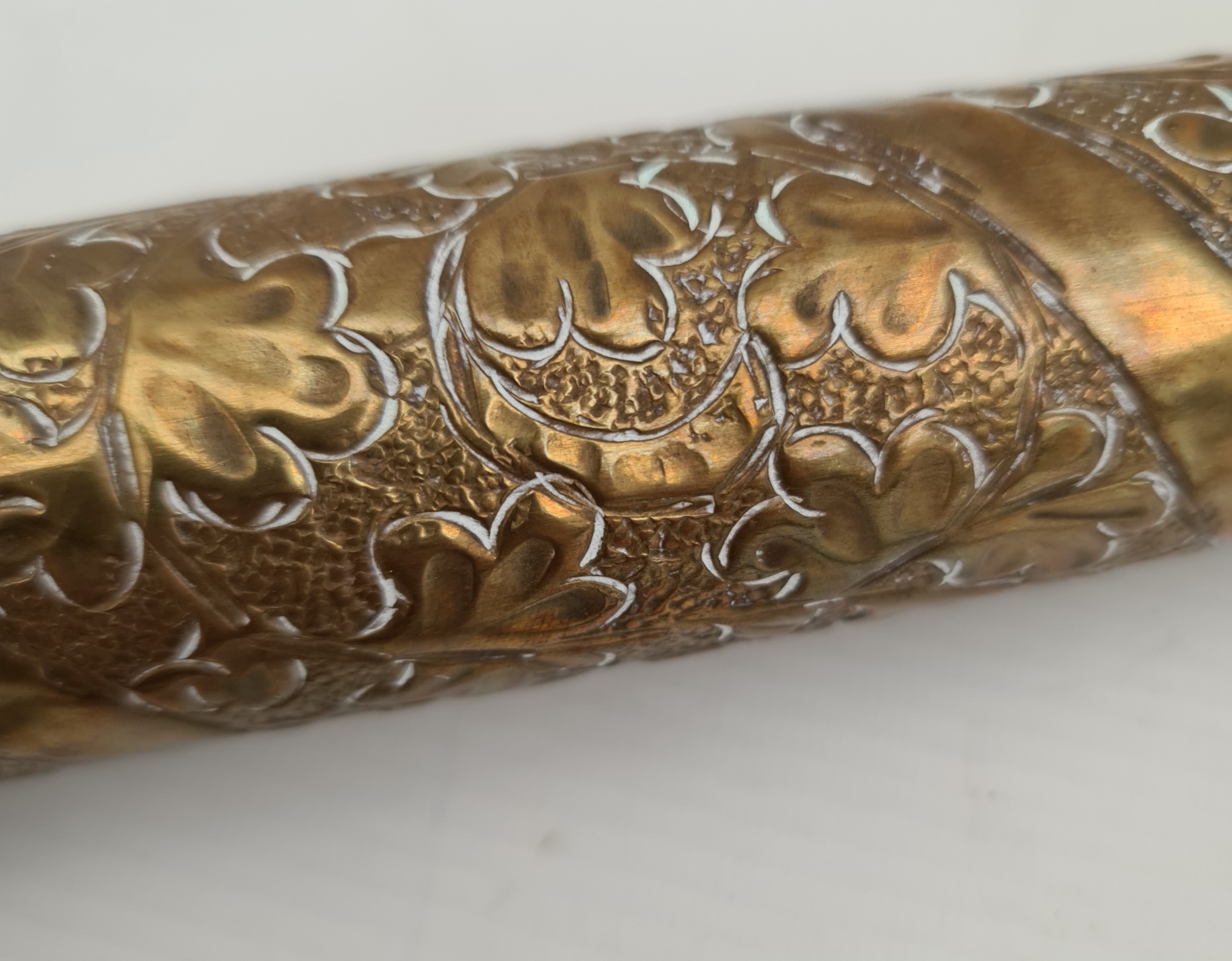 Antiques Brass Cylindrical Document Holder