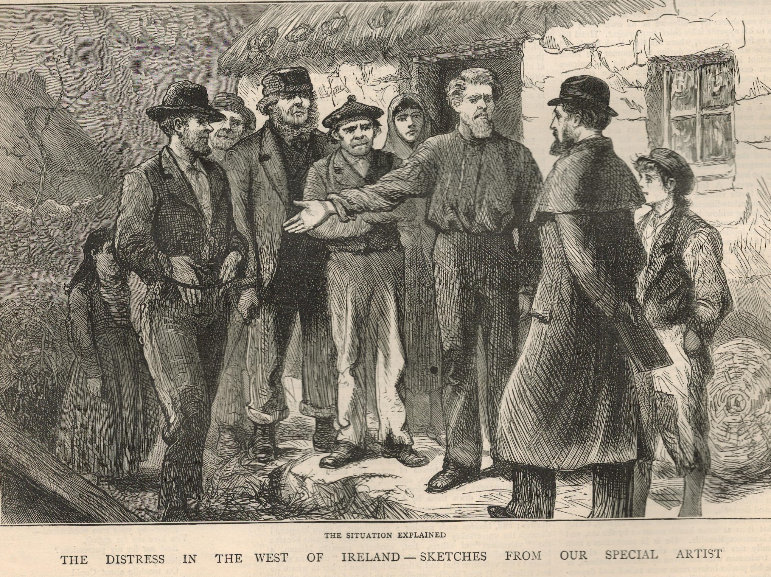1880 Famine & Distress West Of Ireland Irish Women Looking For HelpOriginal Antique Complete 1880