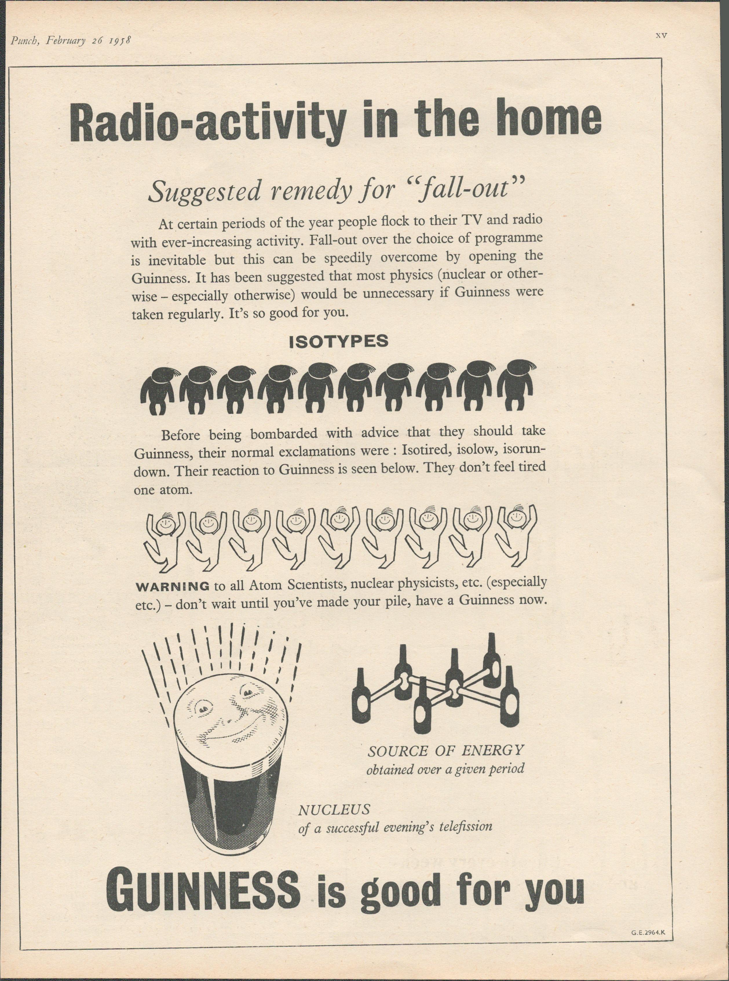 Guinness 1958 Original Print Radio-Activity In The Home-G.E. 2964.KThis Print Is Over 60 Years Old
