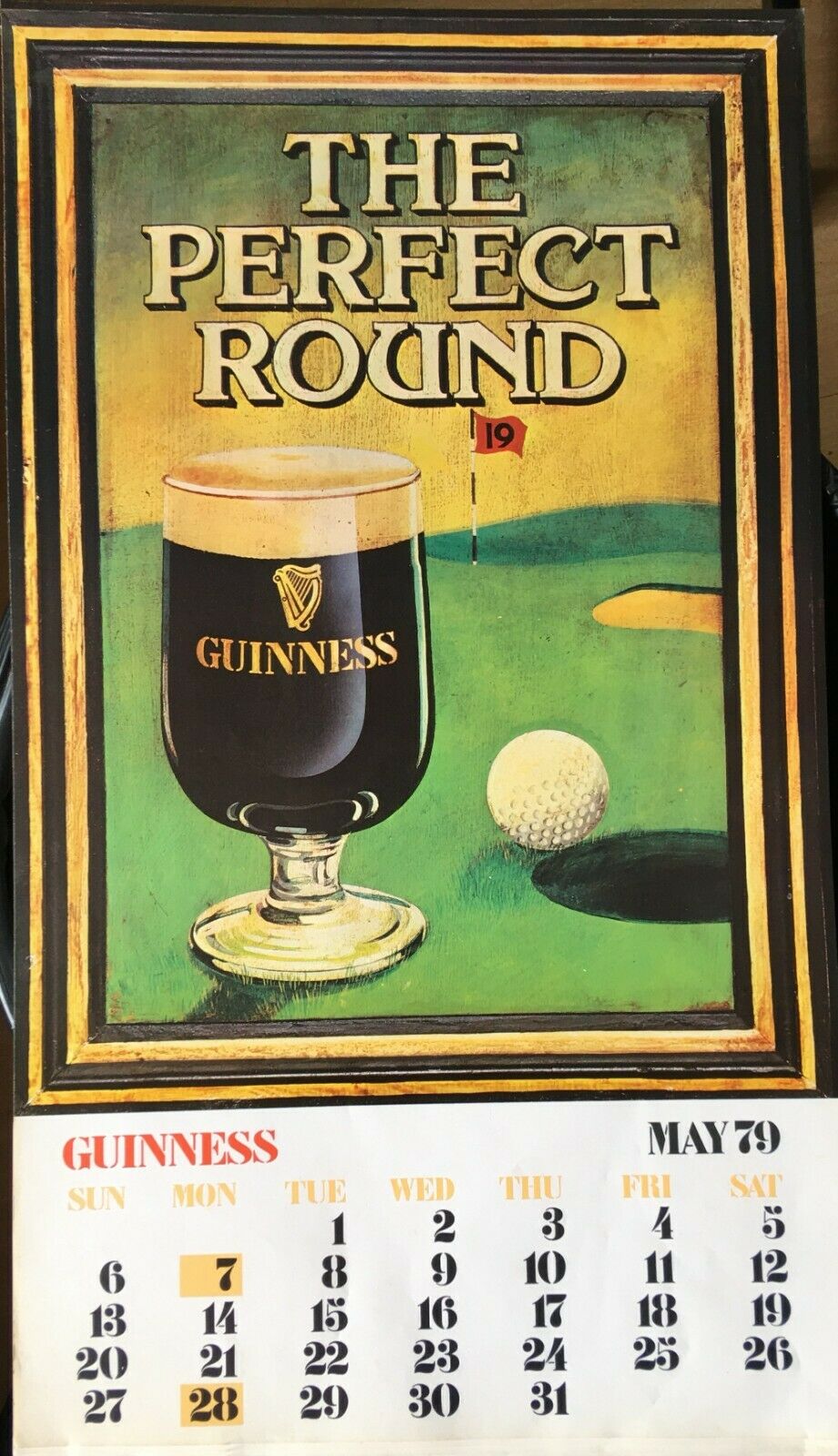 5 Vintage Original Months Guinness Calendars 1971-1981 Set 6Collection Of 5 Vintage Single