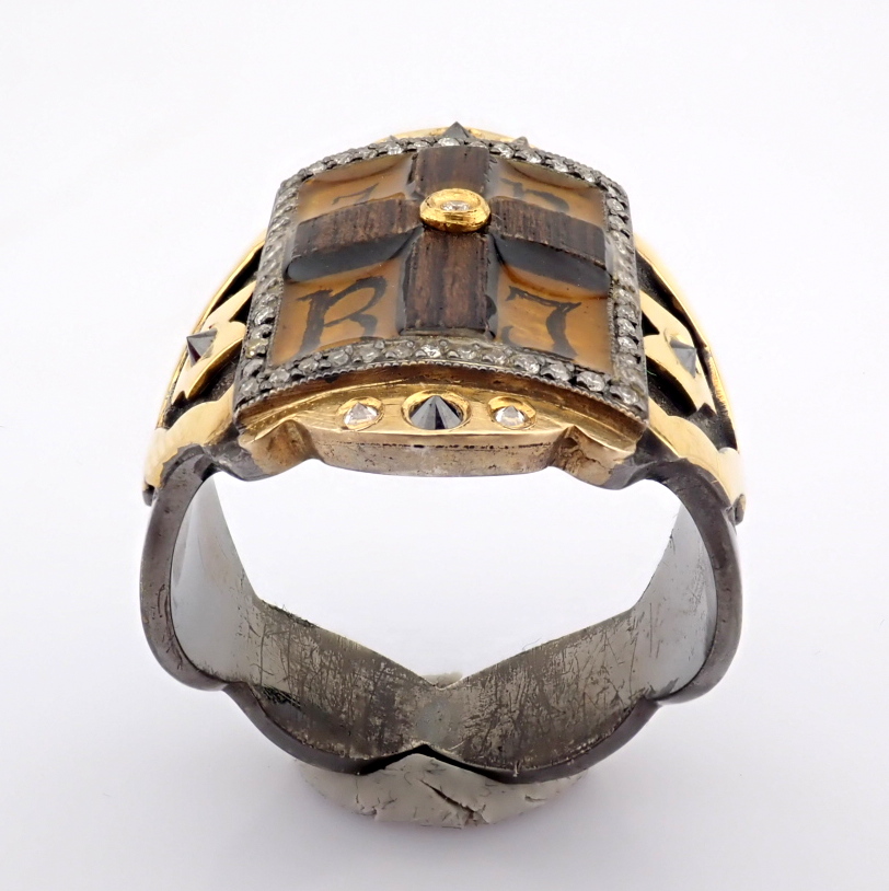 Natural Diamond 24K Yellow Gold Ring