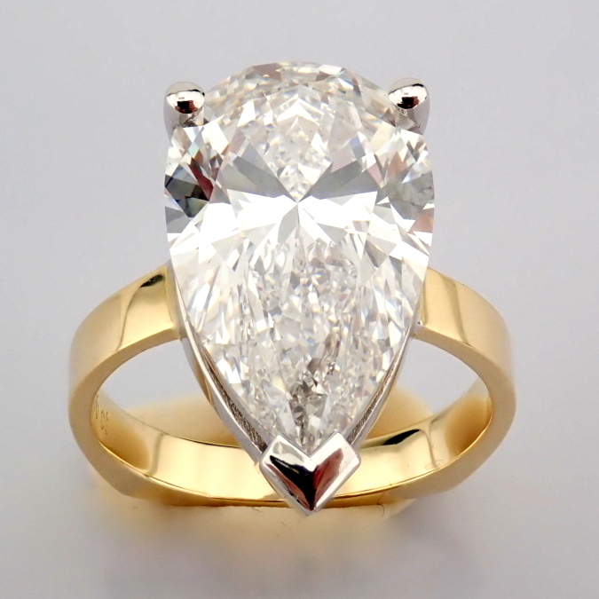 Pear Cut Lab-Grown Diamond Ring - 7.06 Total Carat (IGI Certified)