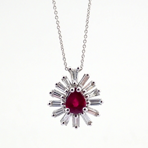 Natural Diamond 18K White Gold Necklace