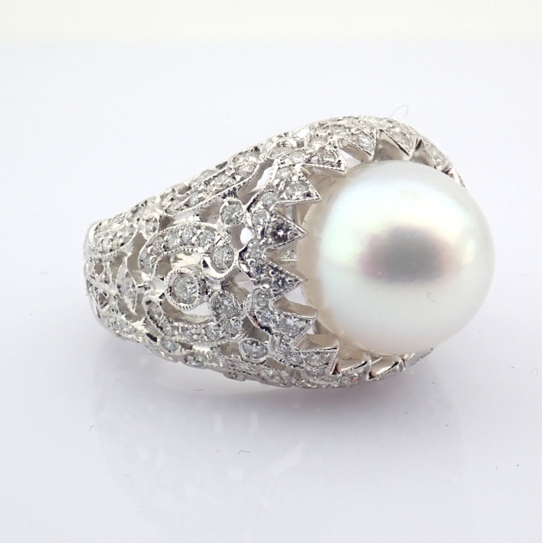 Natural Diamond 18K White Gold Ring