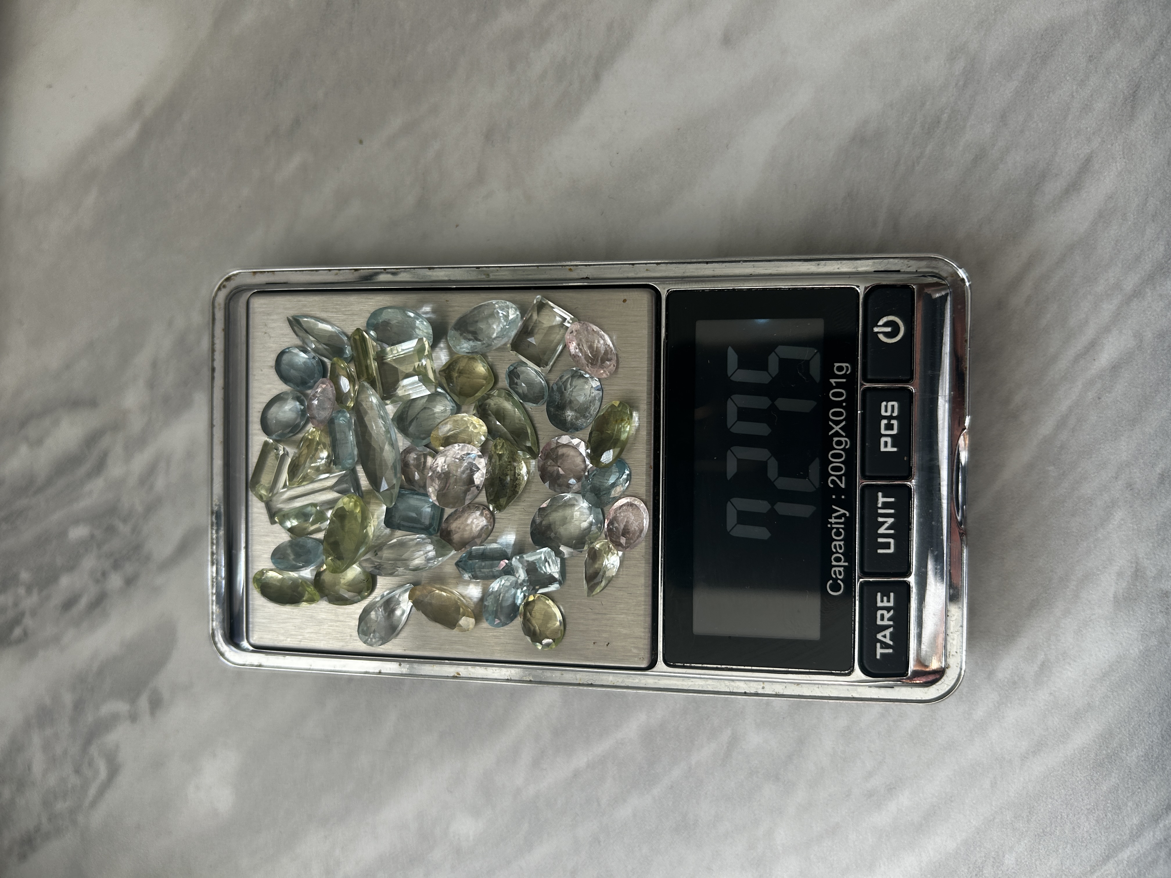 72.75ct Natural Blue and Green Aquamarine and Pink Morganite