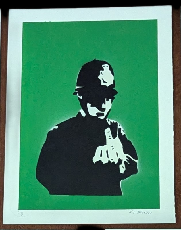 Banksy Not Banksy (Born 1974) 'Rude Copper' 2/5 Editioned, Screen Print, COA, Signed, 2018