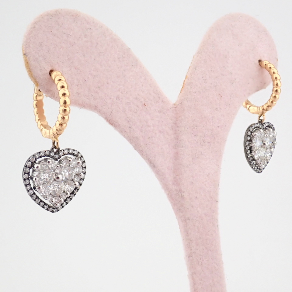 Natural Diamond 18K Yellow & White Gold Earring