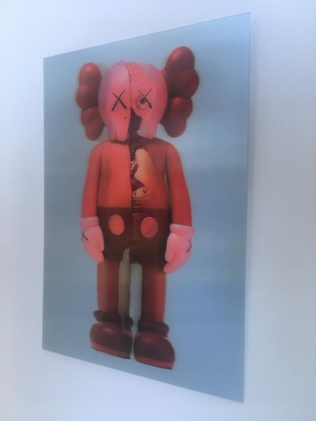 Kaws (b.1974) Import, 3D Lenticular Image Flayed Companion In Blush, Exhibition At NGV, Framed, 2019