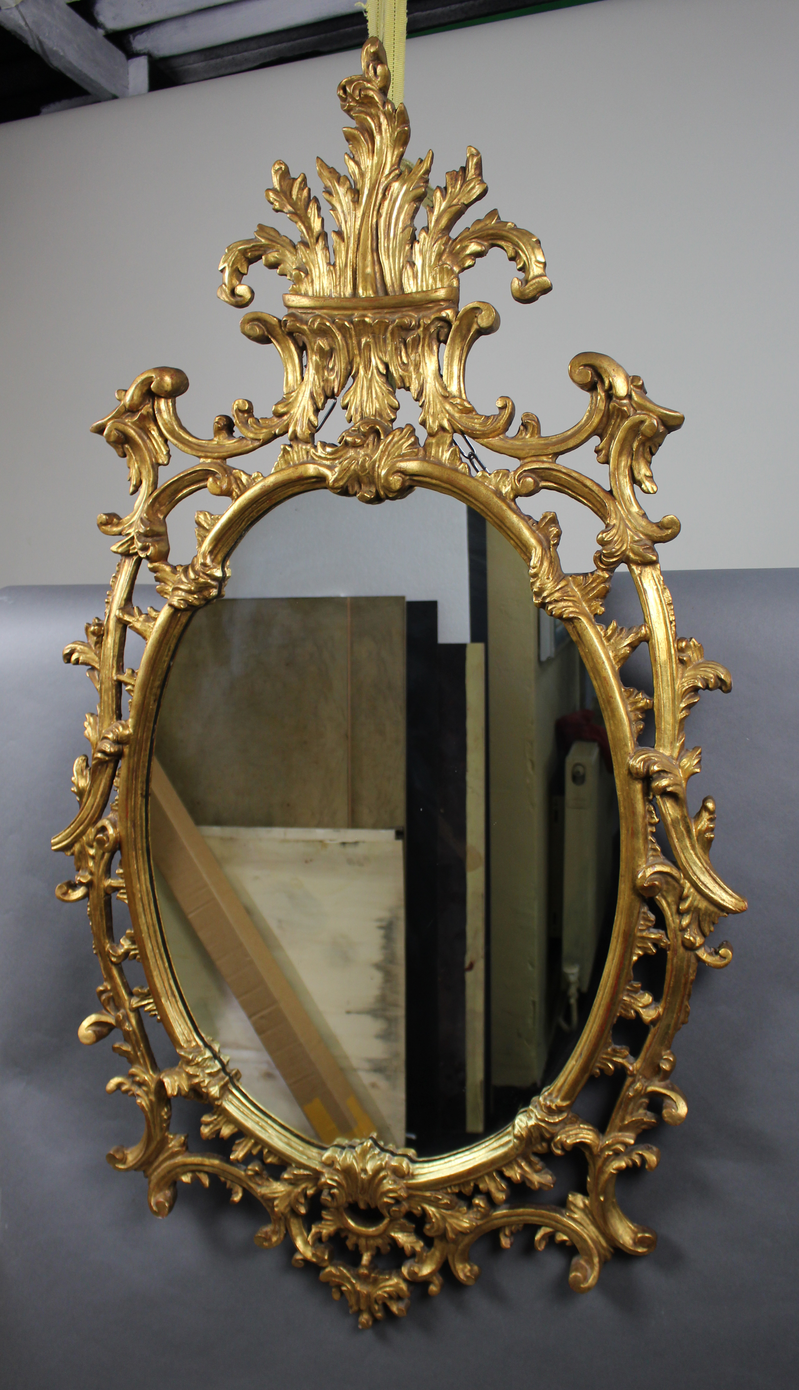 Florentine Giltwood Rococo Revival Wall Mirror, Italy, Mid-20th Century