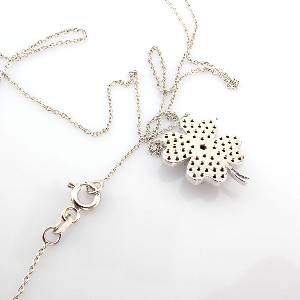 Natural Diamond 18K White Gold Necklace