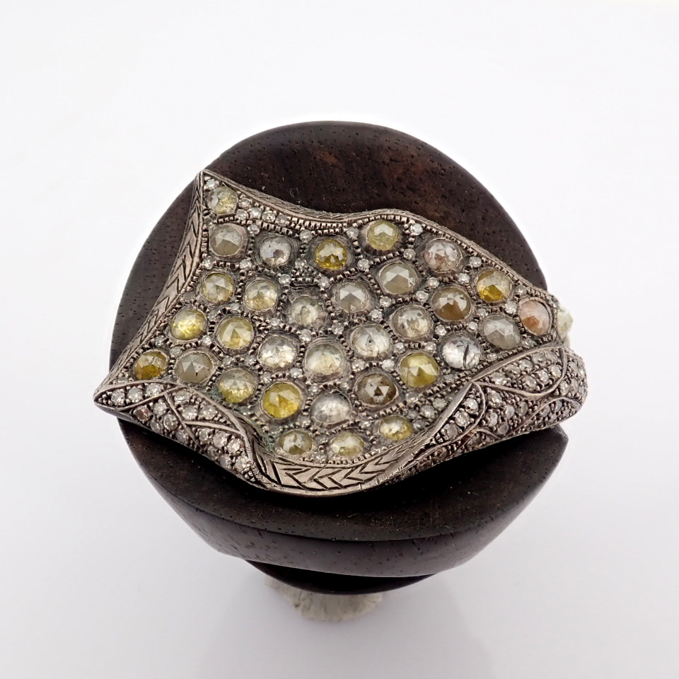 Natural Diamond 925 Silver Ring