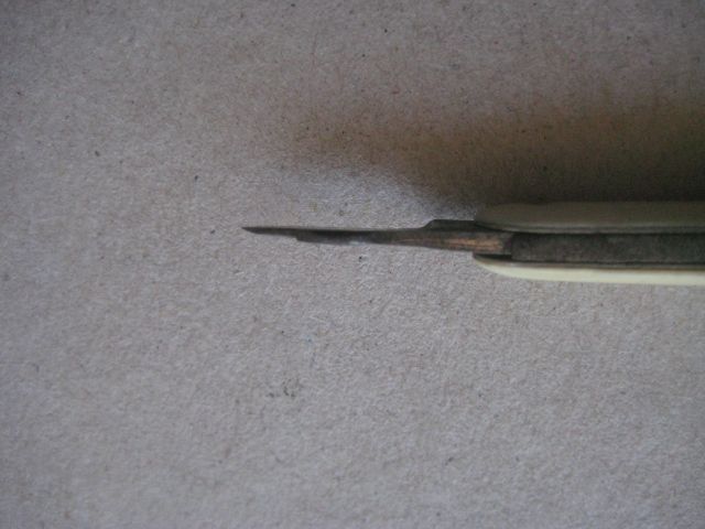 Antique French Bone Hafted Twin Bladed Penknife, c1900