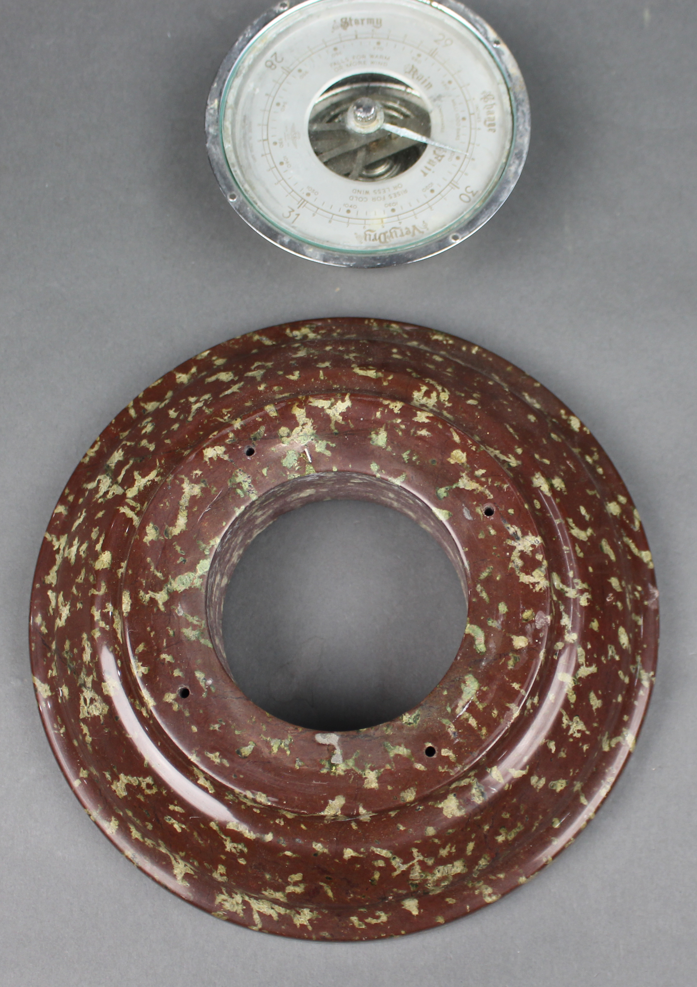 Vintage Aneroid Barometer with Marble Surround