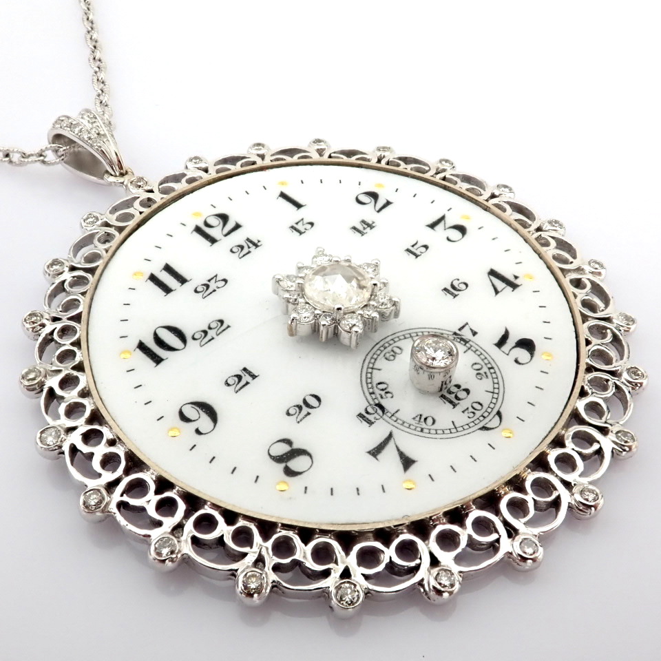 Natural Diamond 14K White Gold Necklace