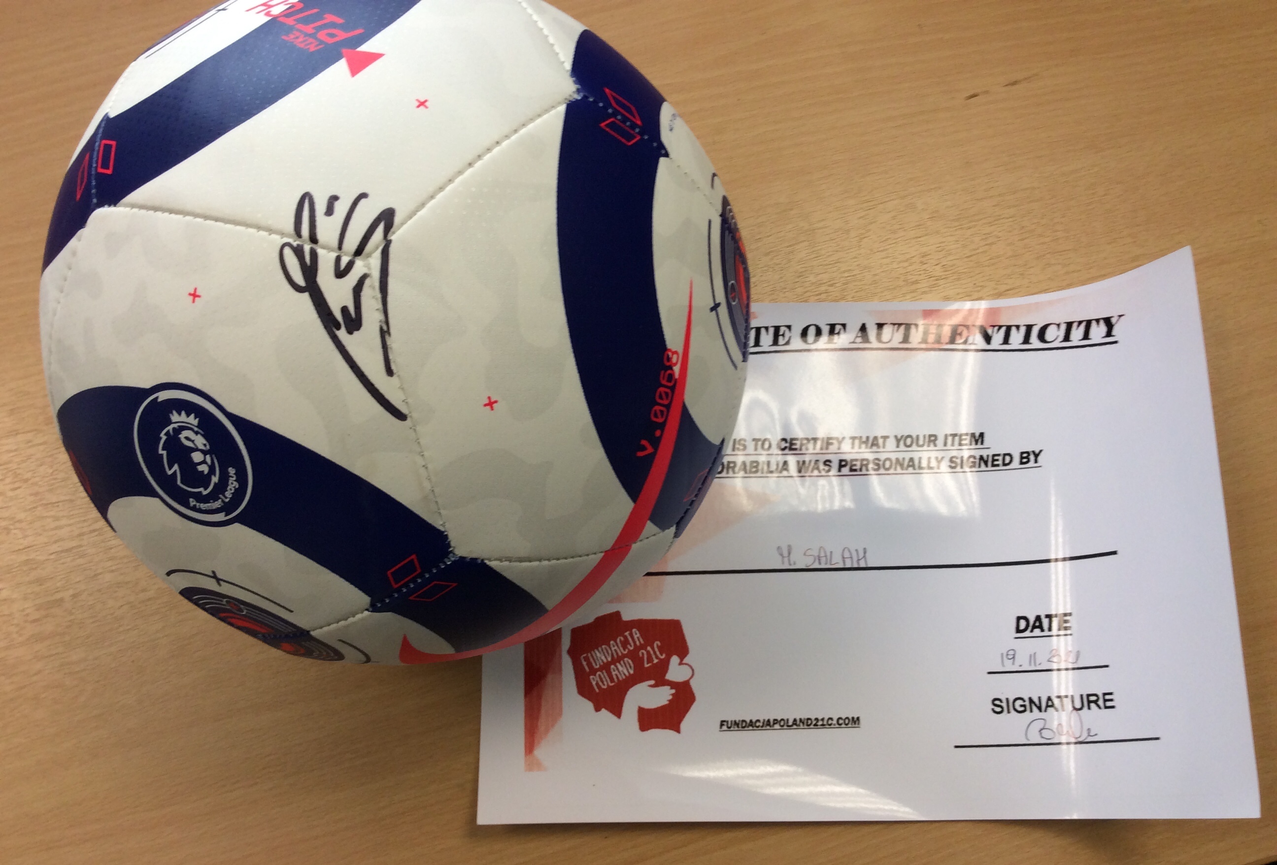 Mo Salah Signed Football