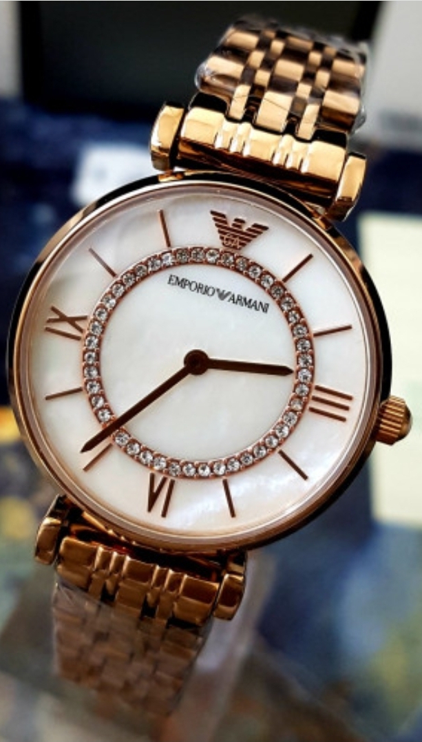 Emporio Armani AR1909 Ladies Gianni - T Bar Rose Gold quartz Designer Watch