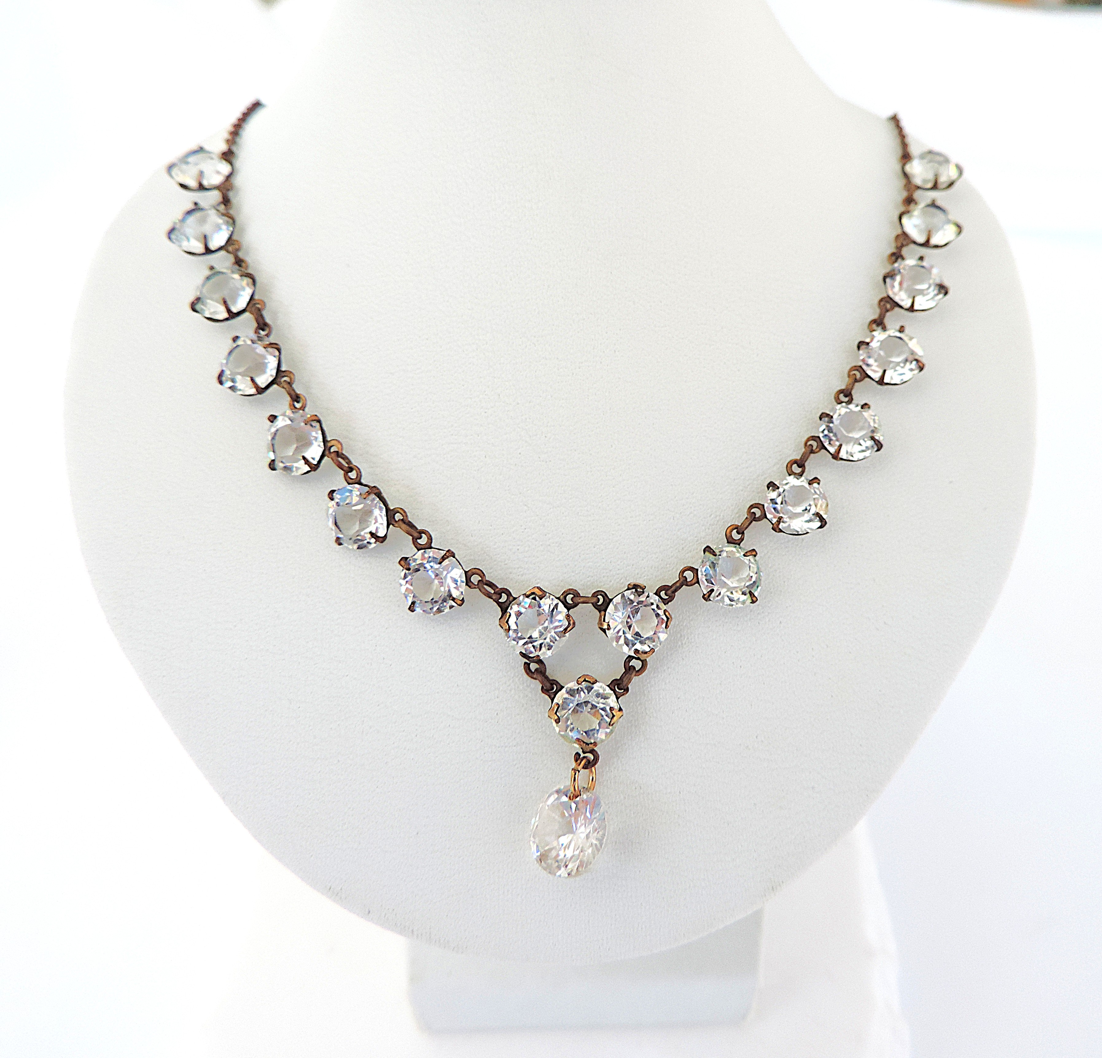 Vintage Crystal Necklace circa 1920's