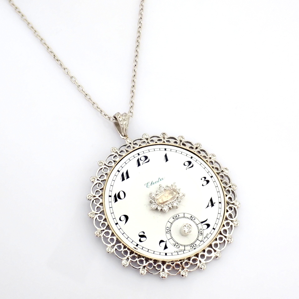 Natural Diamond 14K White Gold Necklace
