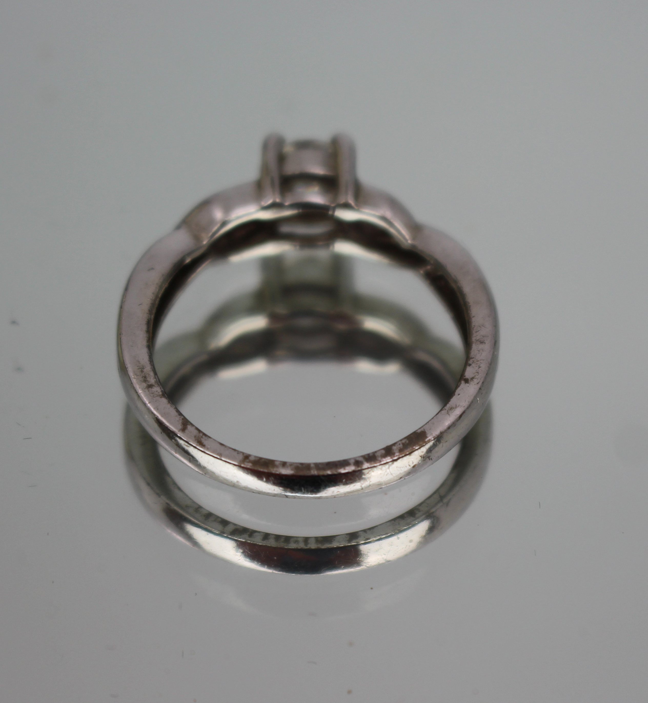 Vintage Silver Solitaire Ring