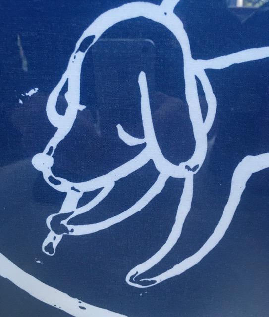 Yoshitomo Nara (b 1959) Peace Dog (Blue) Silk Screen Printed On Cotton, Framed, 2020
